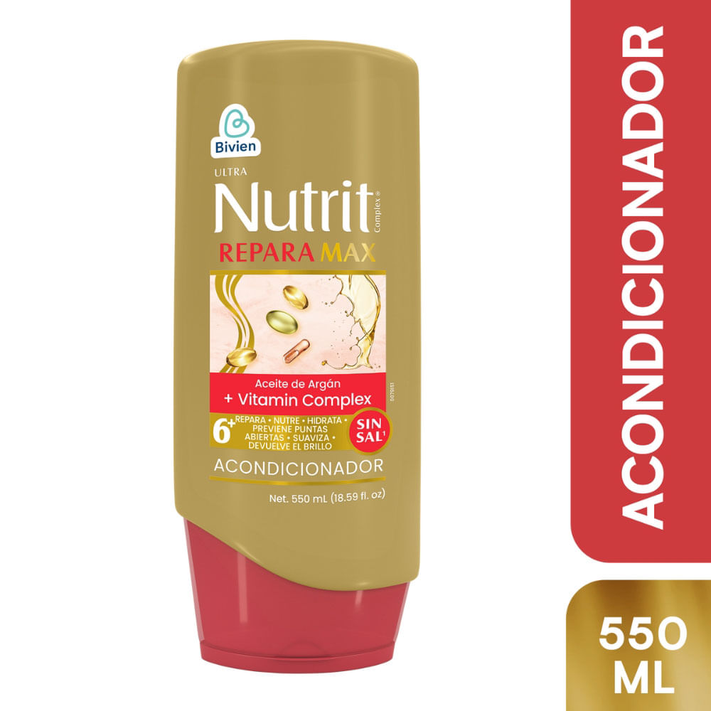 Acondicionador Nutrit reparación max 6 + aceite de argán x550ml