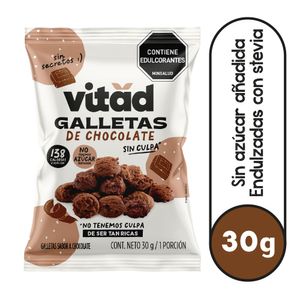 Galleta Vitad choco trozos sin azúcar x1und x30g