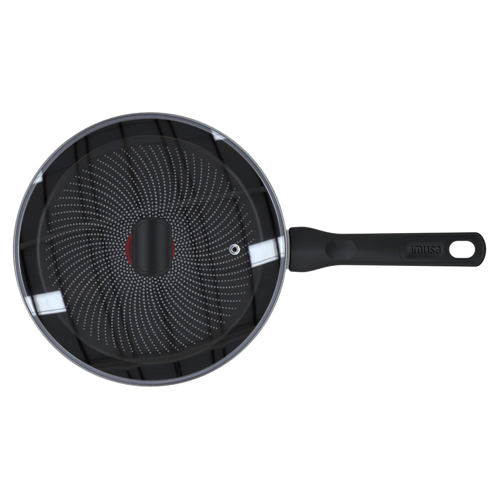 Sarten Tapa Vidrio Hard Titanium Imusa 24cm