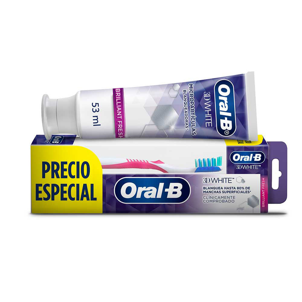 Crema dental Oral-B 3Dwhite brilliant fresh x53ml + cepillo dental x1und