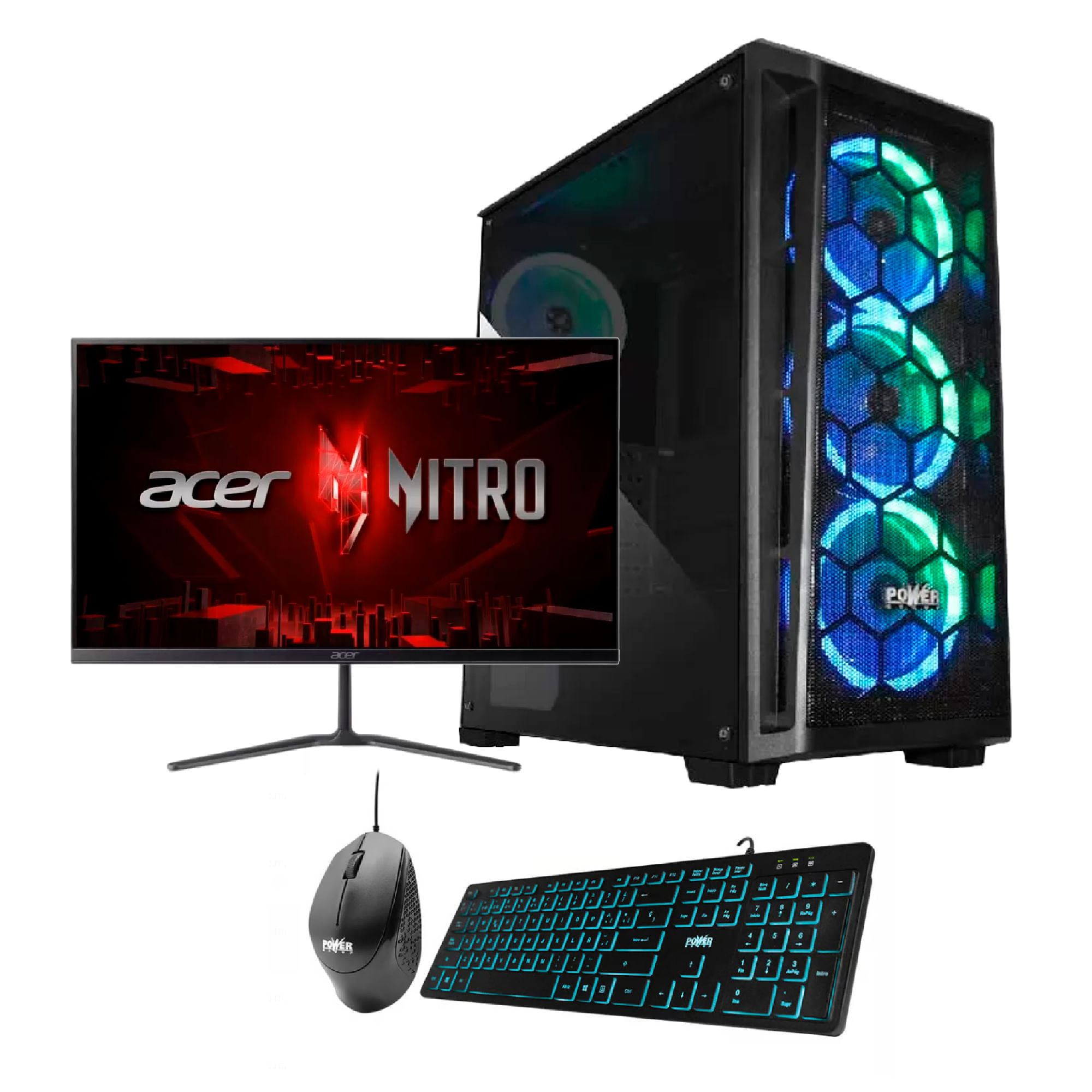 Computador PowerGroup Monitor 27 Pulgadas Acer Nitro 180Hz Procesador AMD RYZEN 5 5600G MEMORIA 16GB Disco Duro SSD 512GB