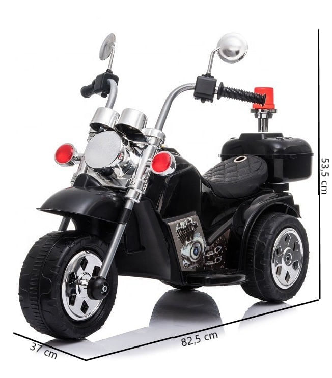 Moto Eléctrica para Niños Triciclo Trimoto Tipo Harley Chopper Luces