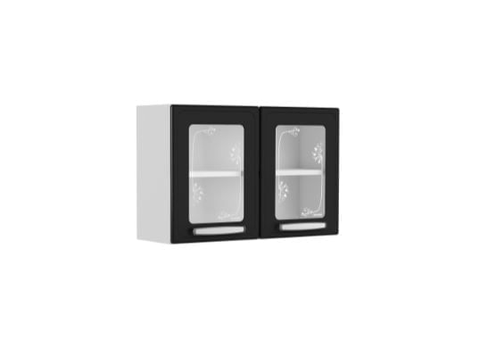Mueble Superior de Cocina Con Vidrio 80 Cm Evidence Plus Negro