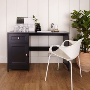 Escritorio en MDP 121cm con 1 cajon y 1 puerta Negro