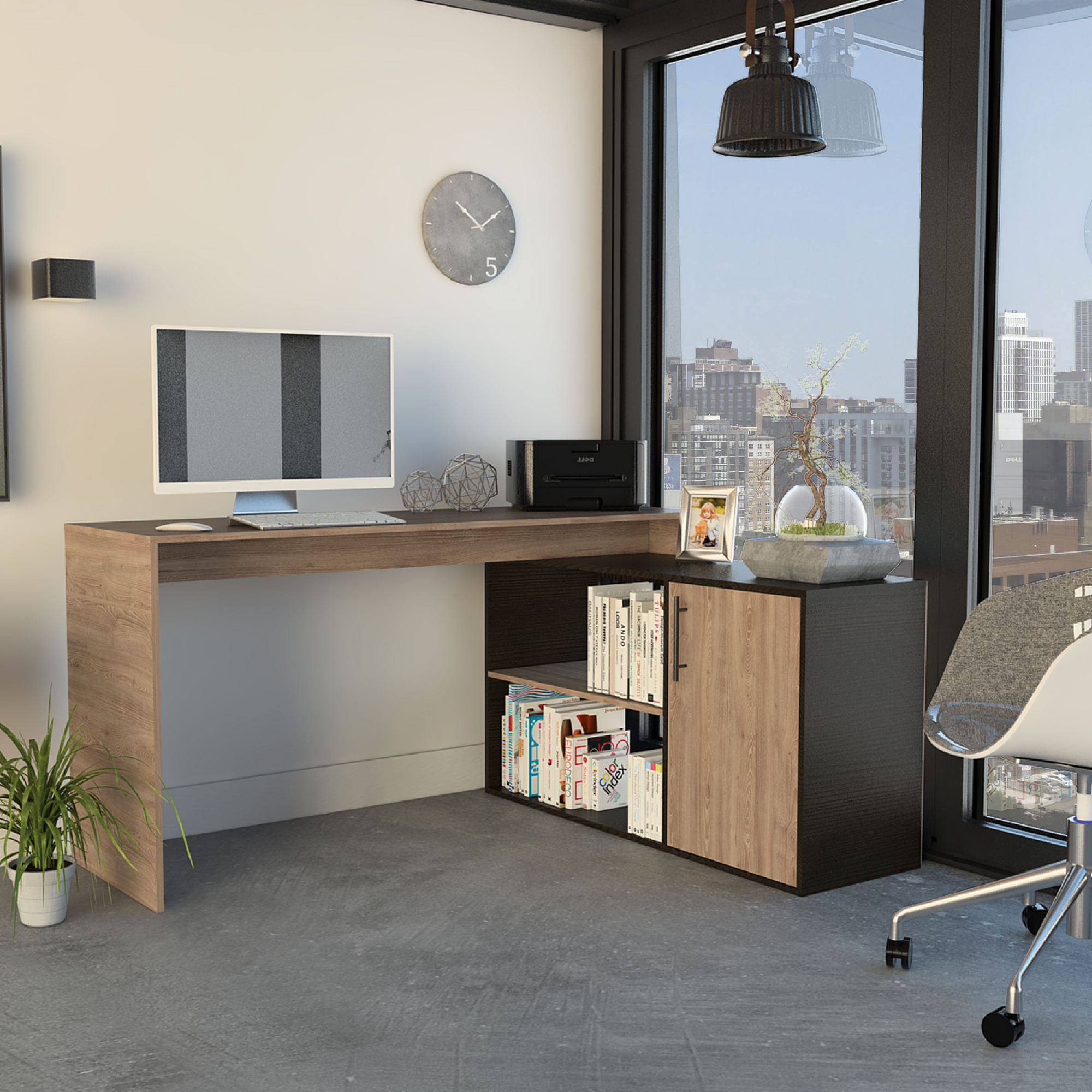 Escritorio Capress Bertolini Color Miel y Wengue