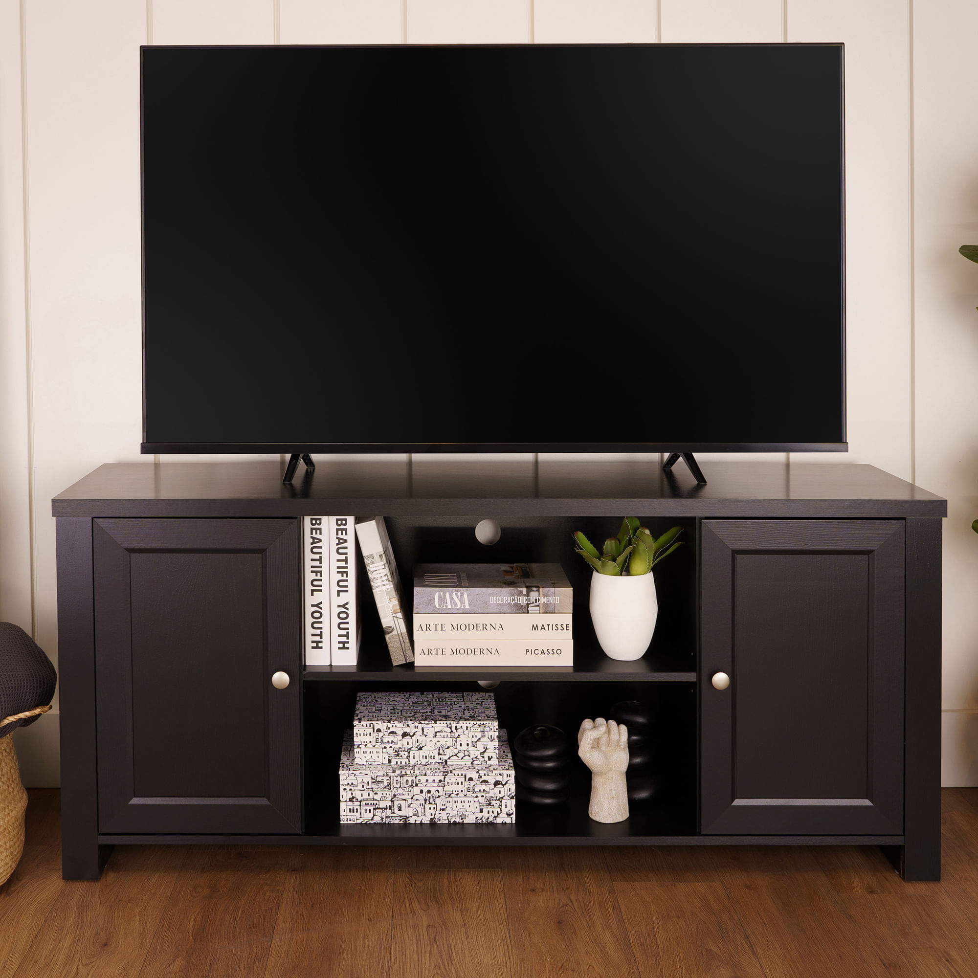 Mueble para tv de hasta 65" en MDP 150cm Classic Negro