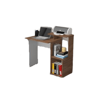 Escritorio Mesa de Computador con Biblioteca Bertolini Color Pino