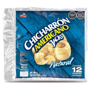 Chicharrón Americano Natural Jacks 12 Unidades X180g