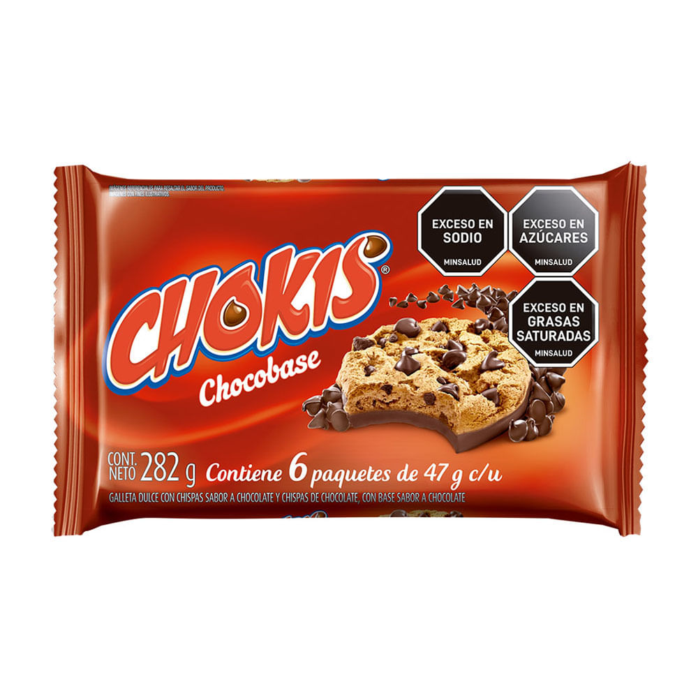 Galletas Chispas Chocobase Chokisr Pack X6 Unidades X47g