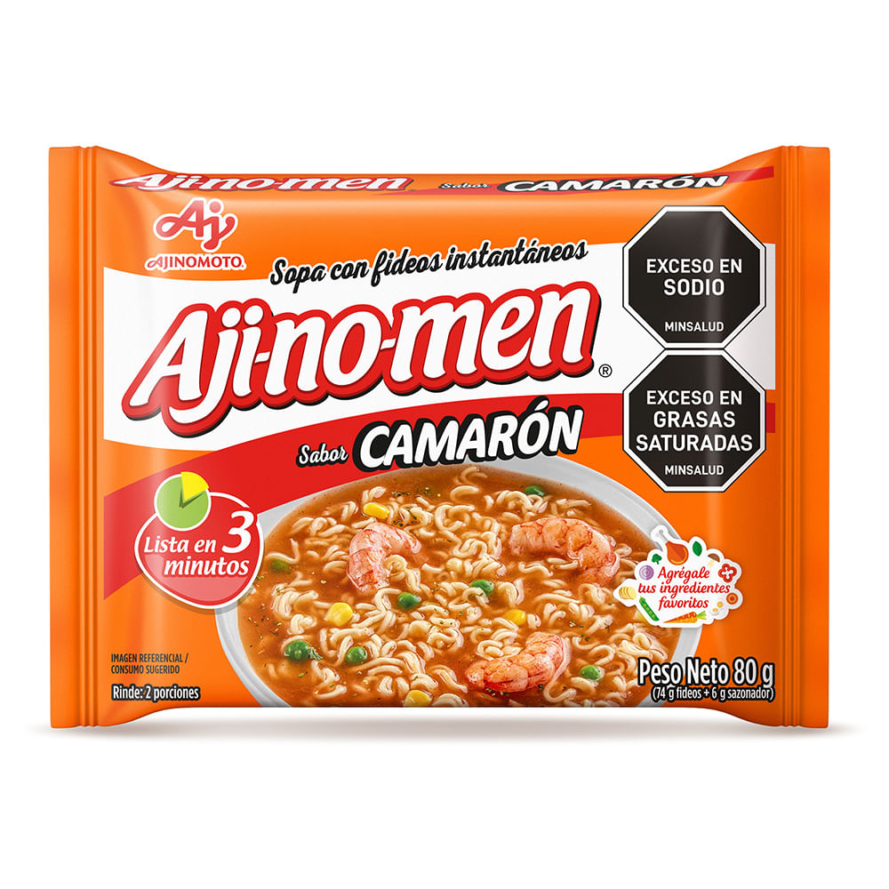 Sopa Ajinomen instantánea fideos camarón x80g