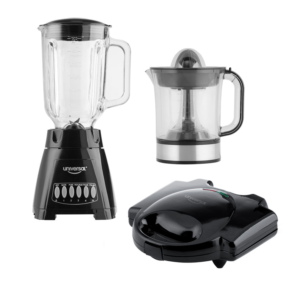 Combo Licuadora Vaso Vertical + Sandwichera + Exprimidor 1.5L