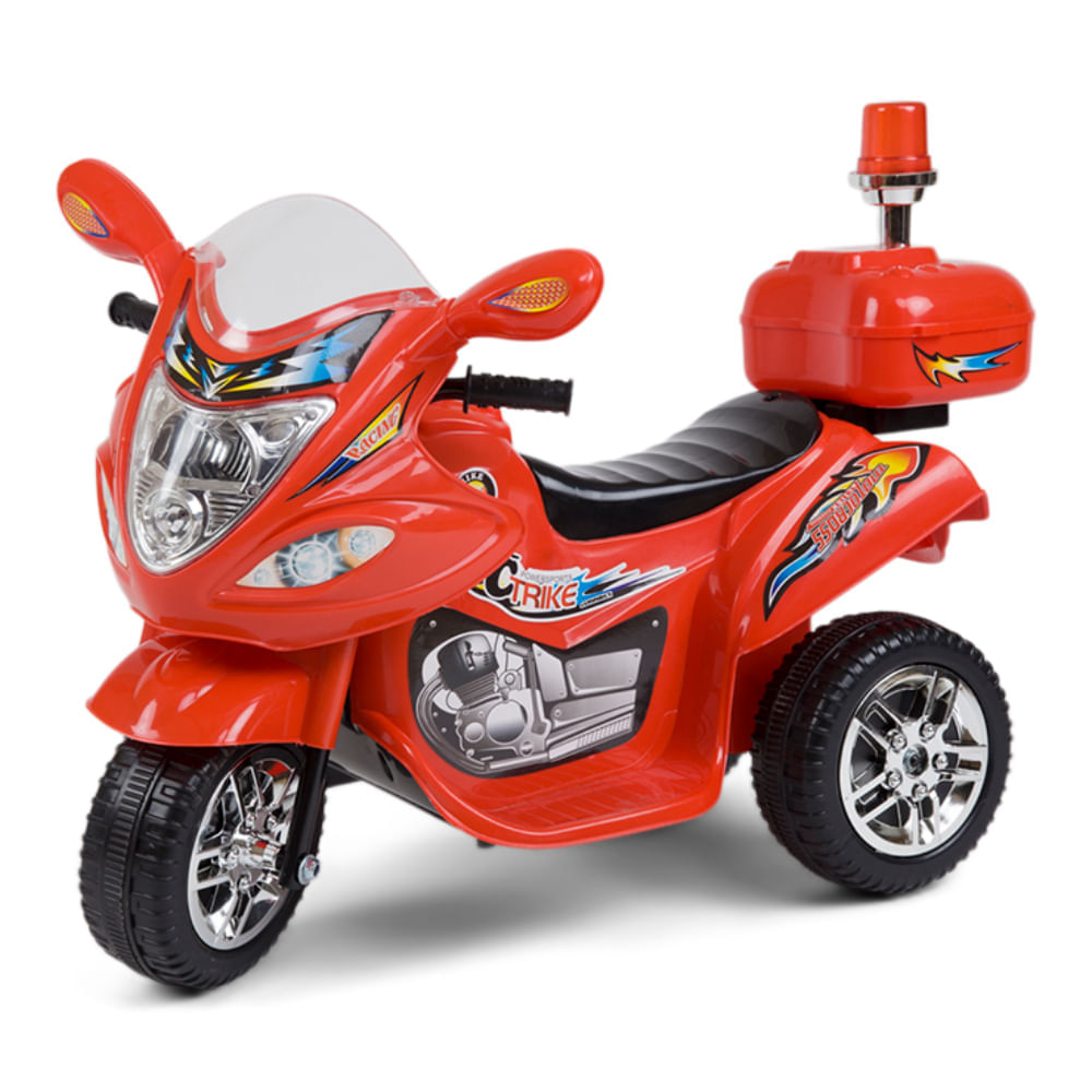 Triciclo Moto Eléctrica Para Niños Con Luces Y Sonidos Montable Rojo