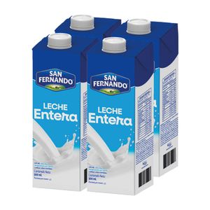 Leche Entera San Fernando Tetrapack x4Und x900ml