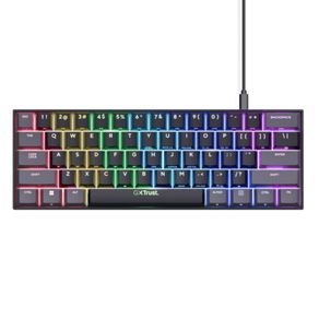 Teclado Gamer trust Gxt 867 Acira Mecanico 60% Negro RGB