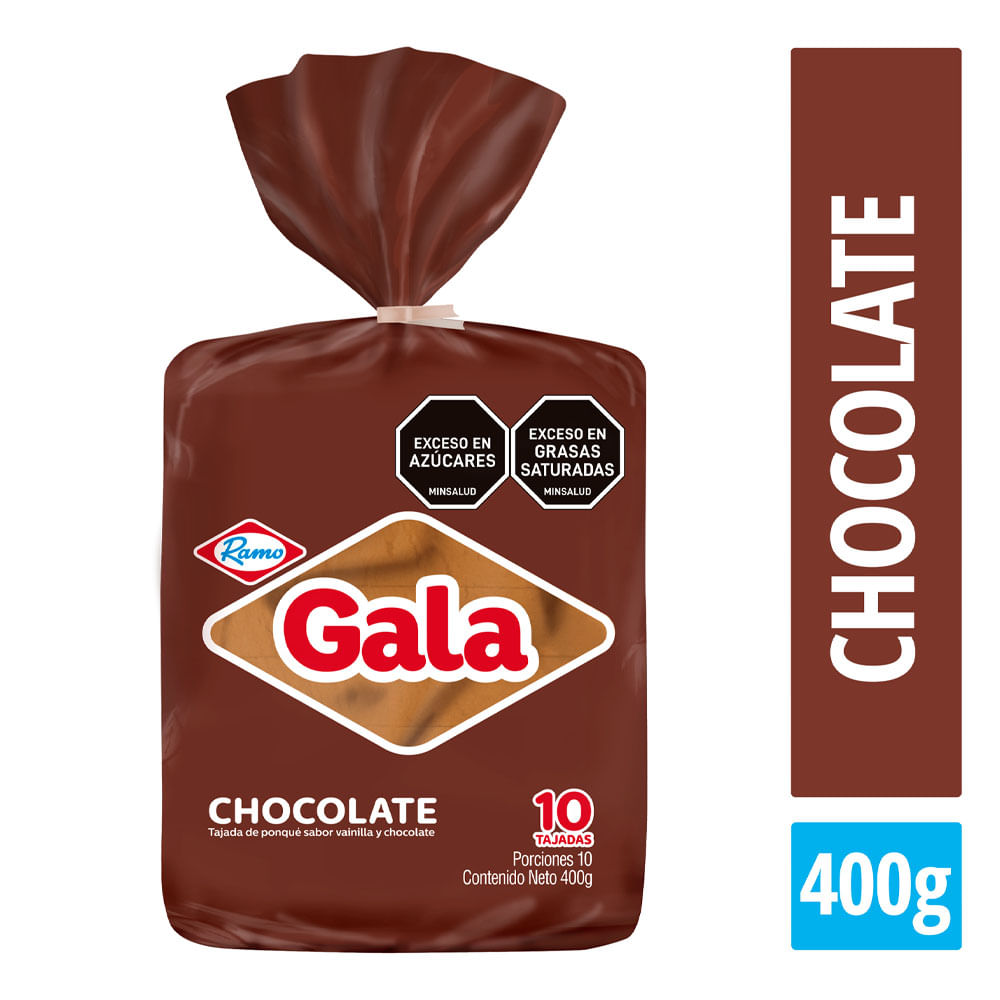 Ponqué Gala bloque chocolate x10 tajadas x400g
