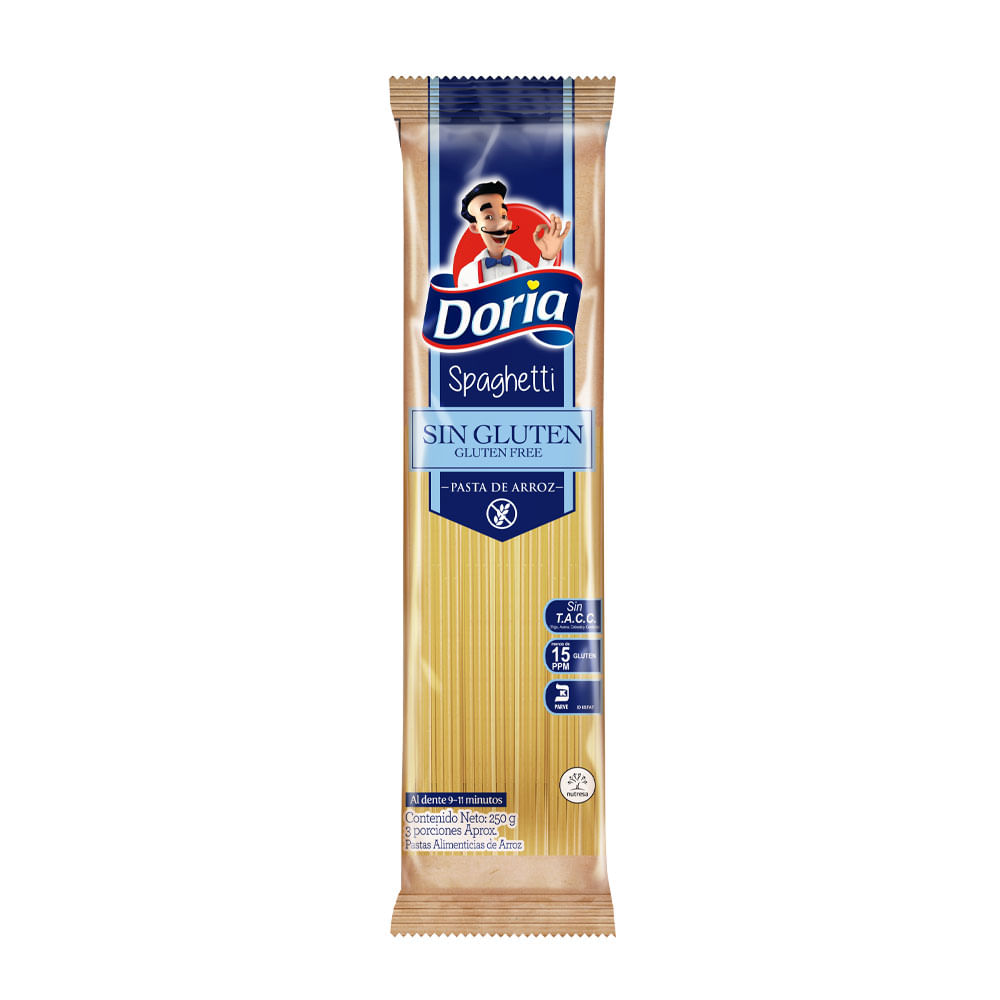 Pasta spaghetti sin gluten Doria x 250 g.