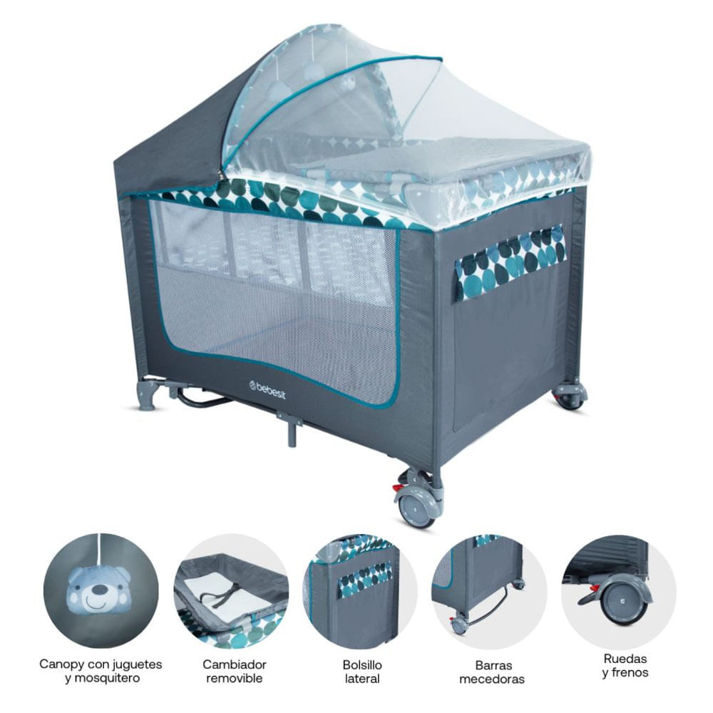 Cuna Corral Magic Bebesit Azul