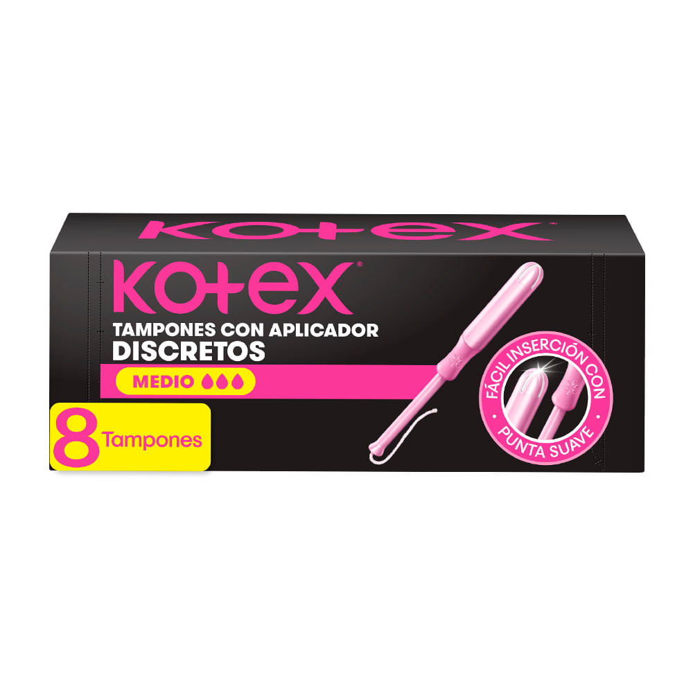 Tampones Kotex Medio con aplicador x8und