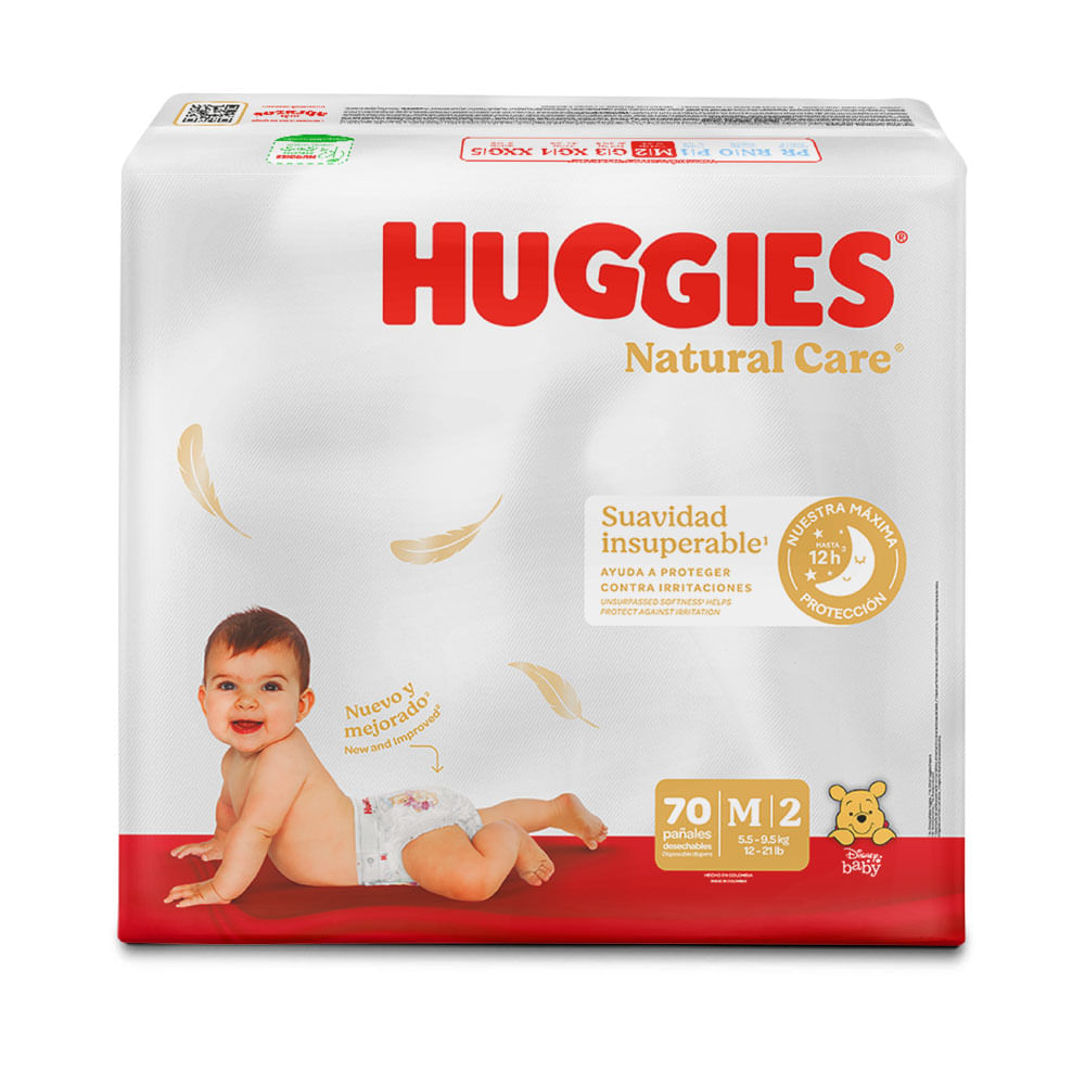 Pañales Huggies natural care m x70und