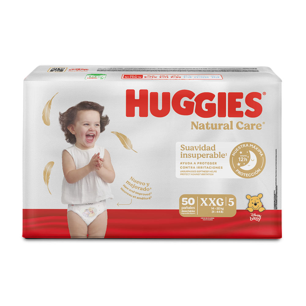 Pañales Huggies natural care xxg x50und