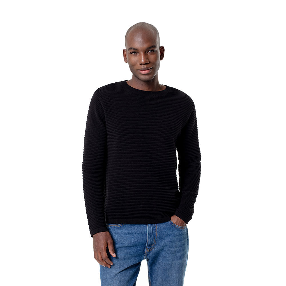 Buzo Cuello Redondo Fit Regular Tejido Algodón Masculino Aecar GEF