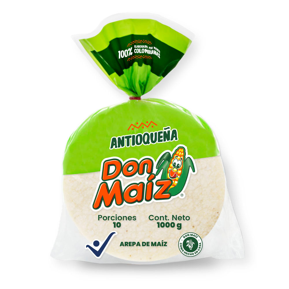 Arepas blancas Don Maíz grandes x10und x1000g