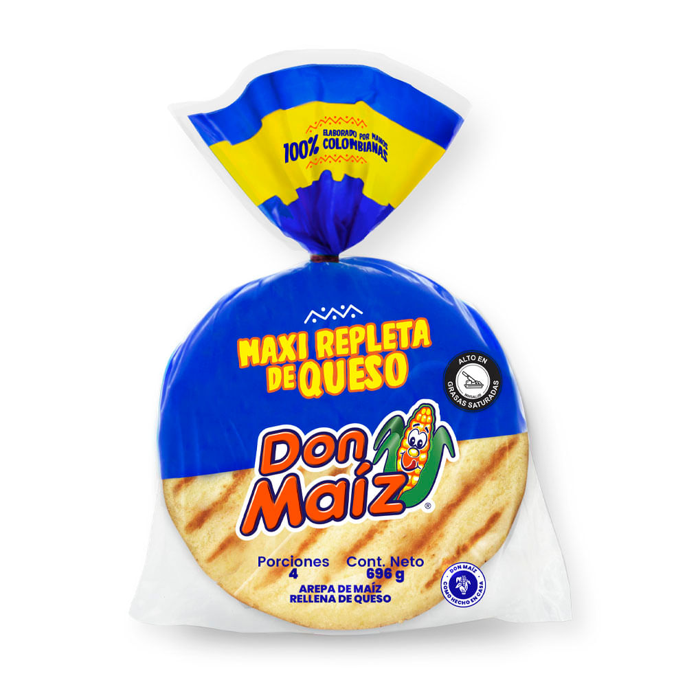 Arepas Don Maíz Maxi repleta de queso x4und x720g