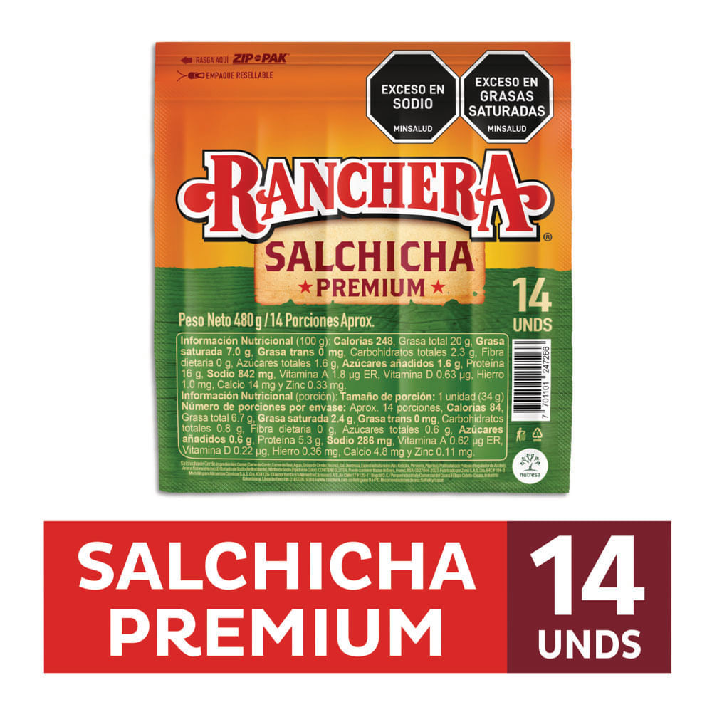 Salchicha Ranchera x14und x480g