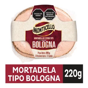 Mortadela Monticello Cerdo Tipo Bologna x220grs