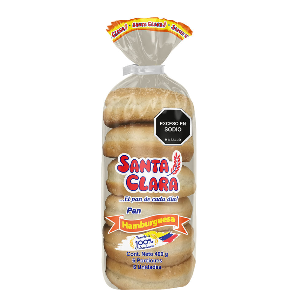 Pan santa clara hamburguesa x6undx400g