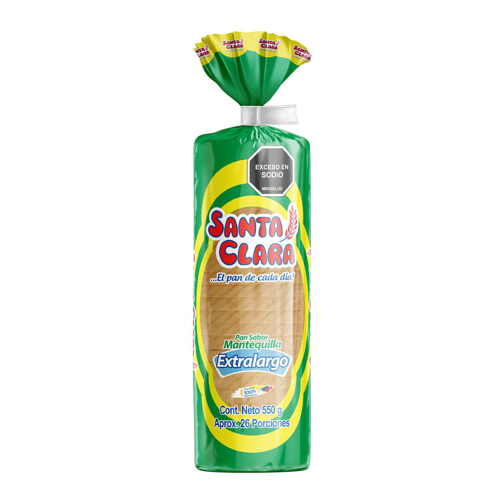 Pan mantequilla extra largo Santa Clara x 550 g