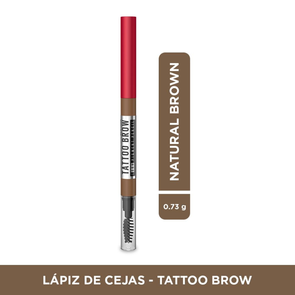 Lápiz de Cejas Maybelline Tatto Brow 36H Natural Brown x9g
