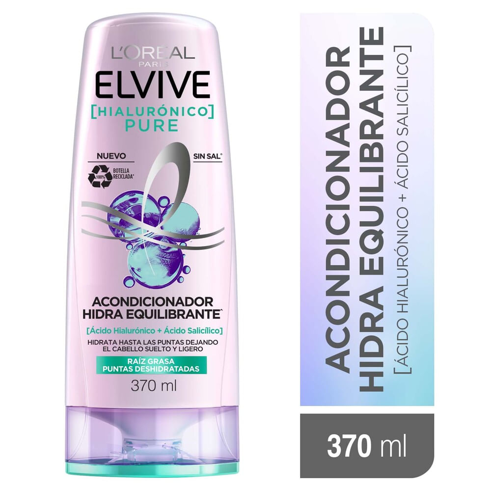 Acondicionador Elvive Hialuronico Pure Loreal Paris 370ml