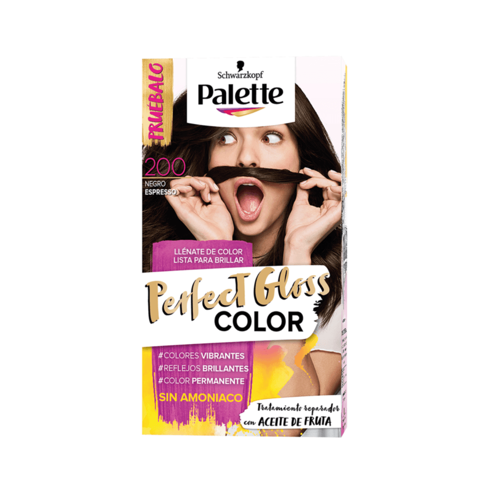 Tinte Palette Perfect Gloss 200 Negro Expesso Sin Amoniaco