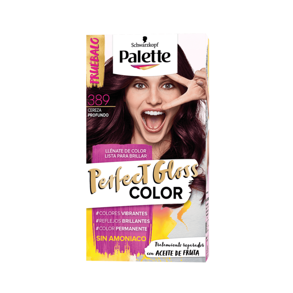 Tinte Palette Perfect Gloss 389 Cereza Profundo Sin Amoniaco