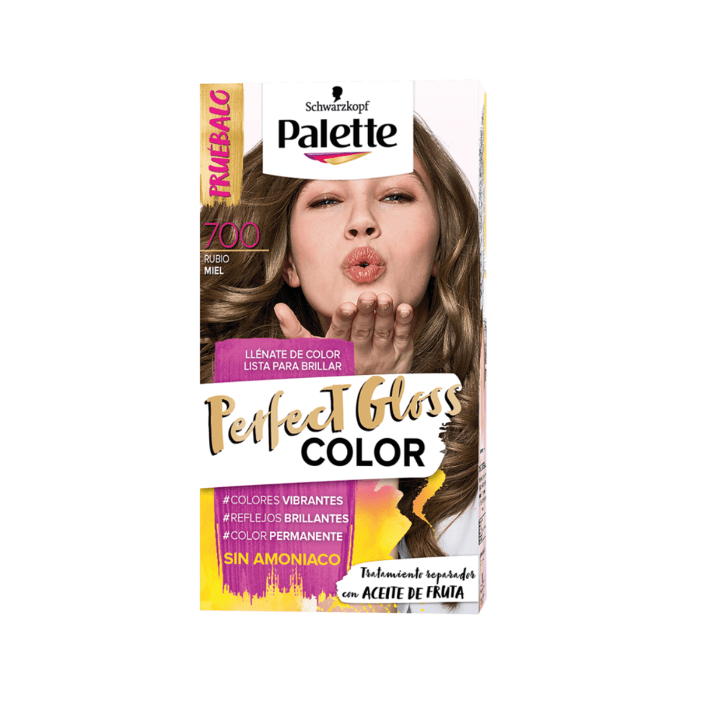 Tinte Palette Perfect Gloss 700 Rubio Miel sin Amoniaco