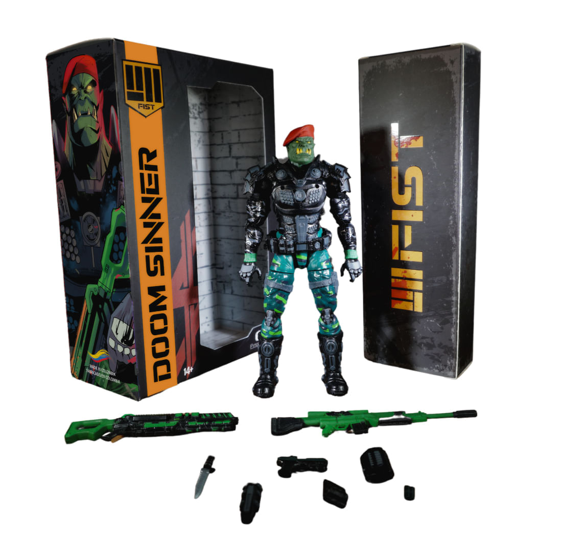 Figura De Accion Doom Sinner Articulado Coleccionable Con Accesorios - Fist