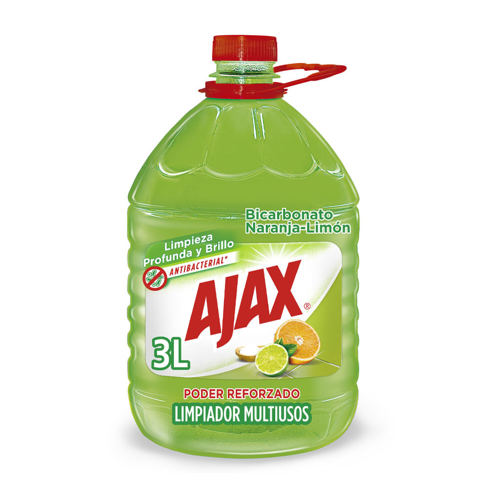 Limpia Pisos Ajax Bicarbonato Naranja Limon 3L