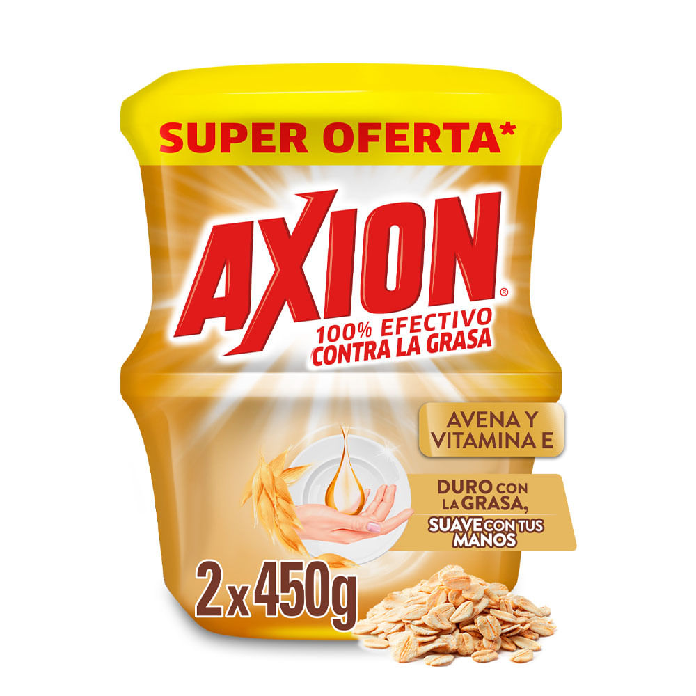 Lavaplatos en Crema Axion Avena y Vitamina E 450 grs x2 Und