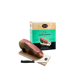 Jamón Nico jamonés mini stand + cuchillo x 950 g