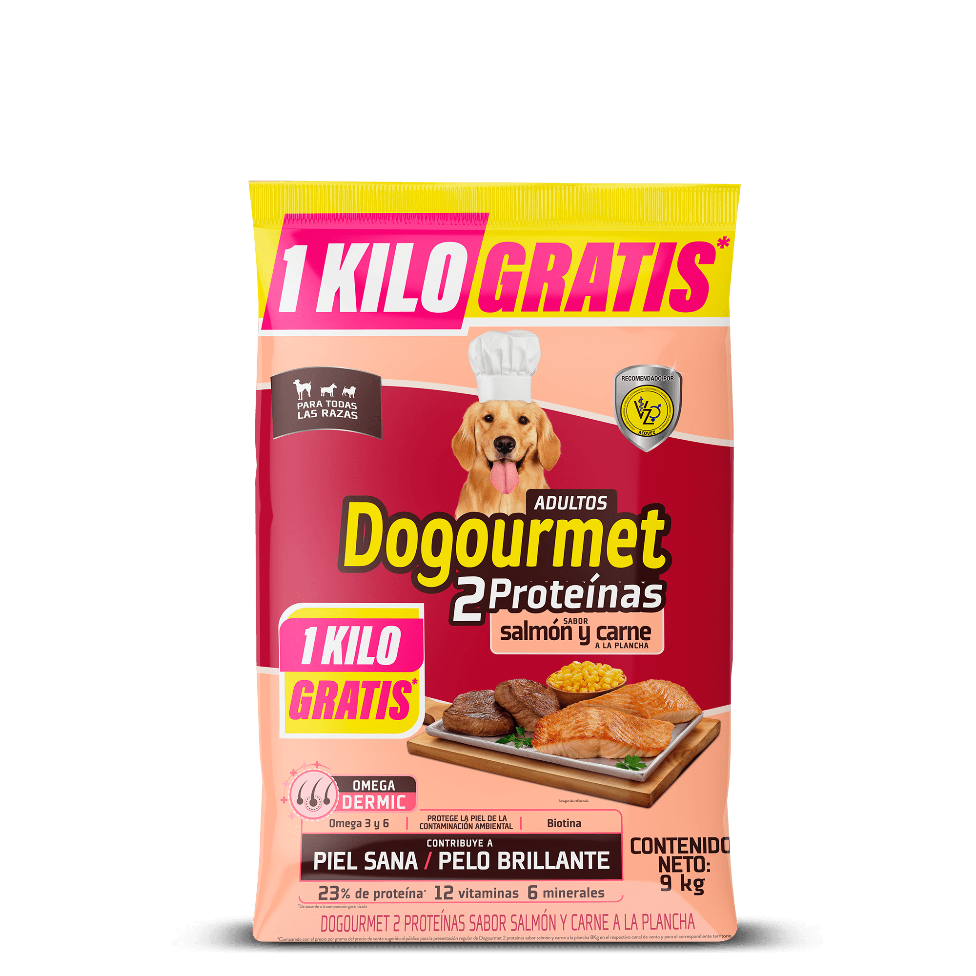 Comida Seca Dogourmet Perro Adulto Salmón Carne y 9kg