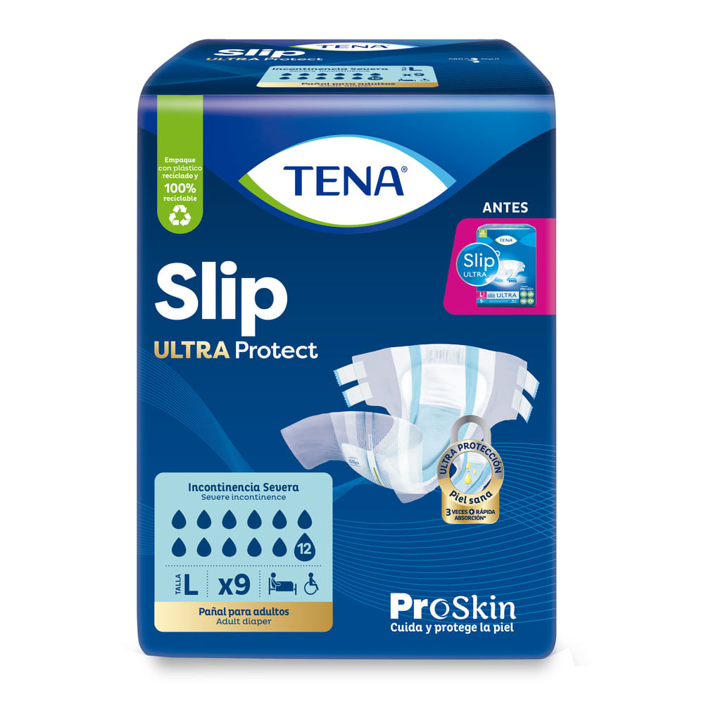 Pañal Slip Ultra Protect Talla L Tena x9 Unidades