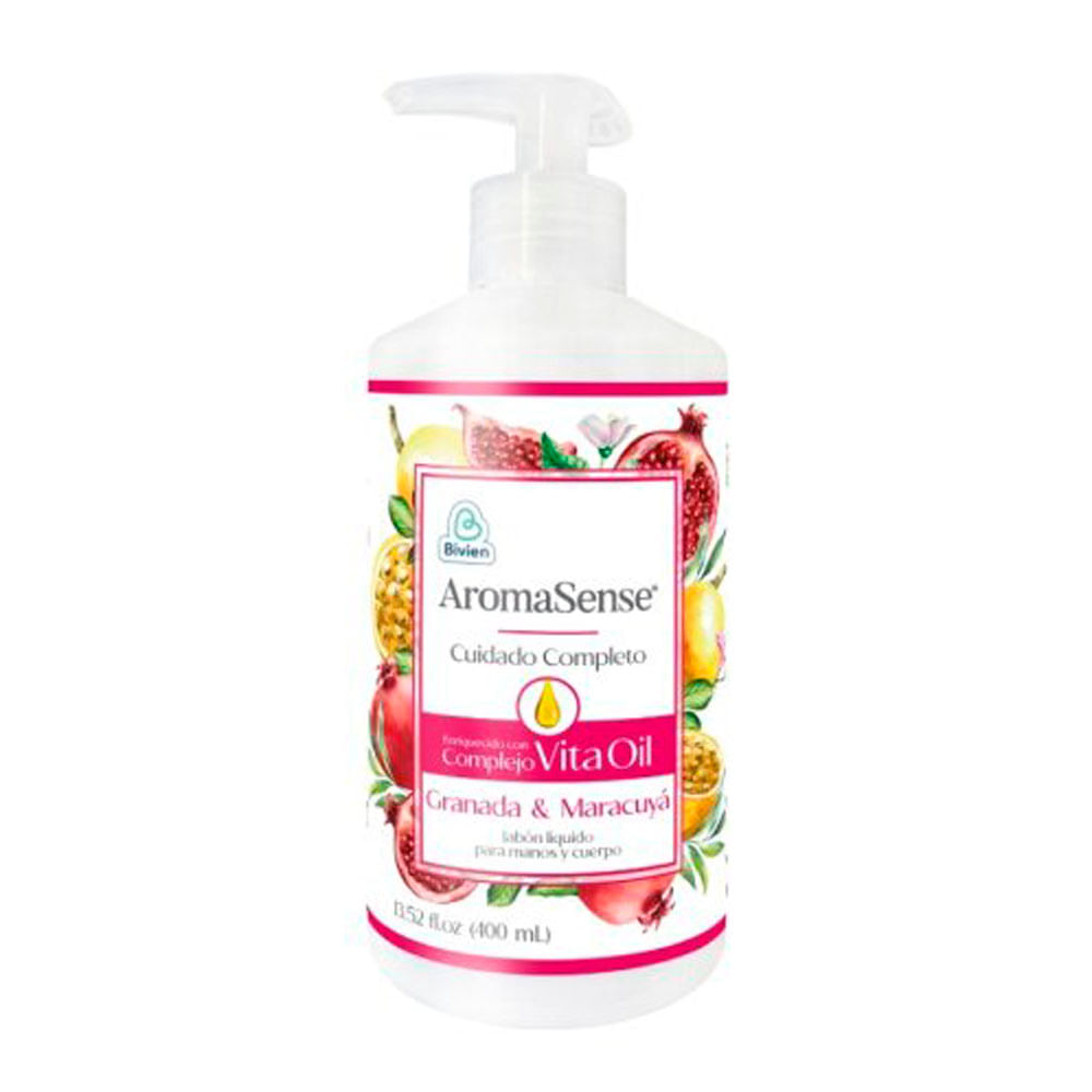 Jabon Aromasense Liquido Granada Maracuyá x400ml