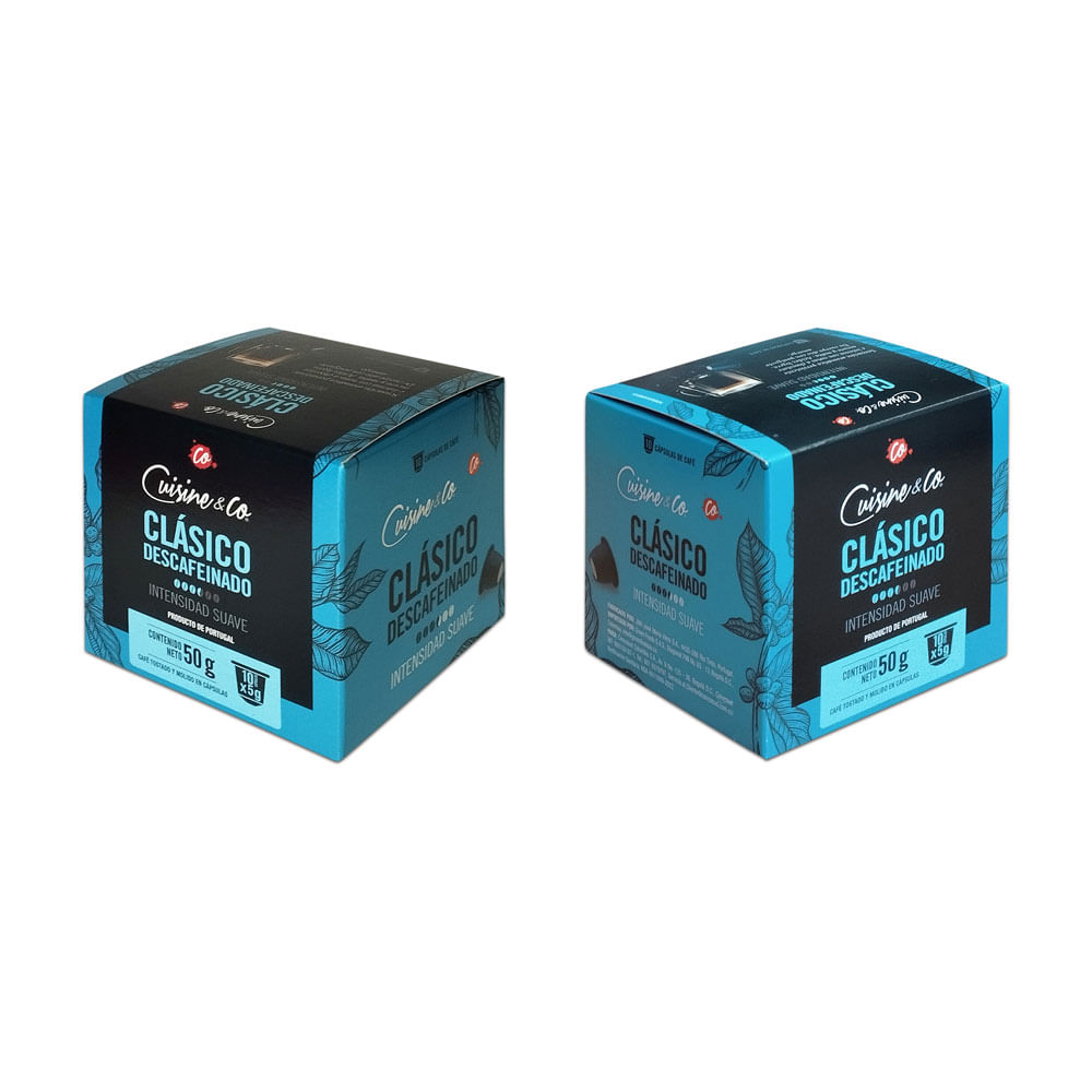 Café Capsulas Cuisine & Co Descafeinado Intensidad Suave x10 Und x5grs