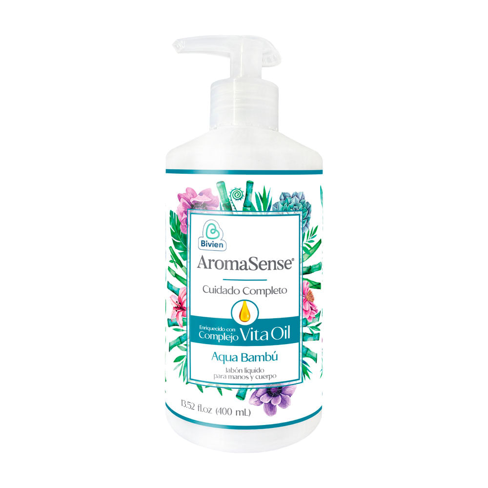 Jabon Liquido Aromasense Aqua Bambú x400ml