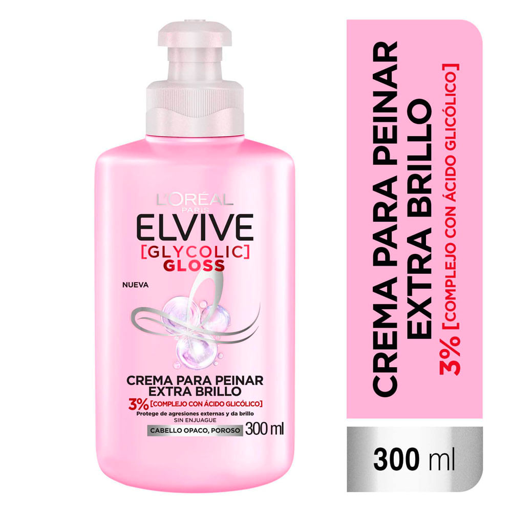 Crema Para Peinar Elvive Glycol Gloss Loreal Paris 300ml