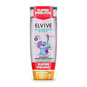 Shampoo Elvive Hialurónico Pure + Acondicionador x370ml