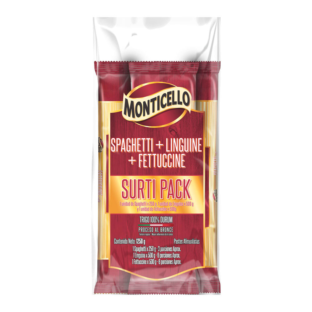 Pasta Monticello Surti Pack x1250grs