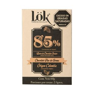 Barra Chocolate Lok Oscuro 85% x60grs