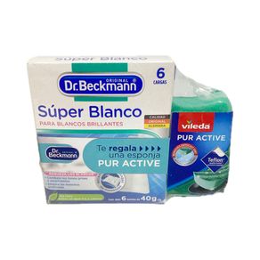 Blanqueador de Ropa Blanca Dr. Beckmann x6 Und x40grs + Esponja